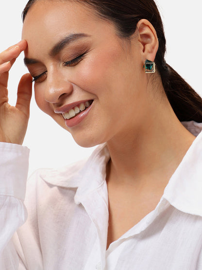Gold Plated Party Designer Stone Stud For Women