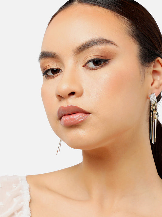 Gold Plated Party Designer Stone Drop Earring For Women