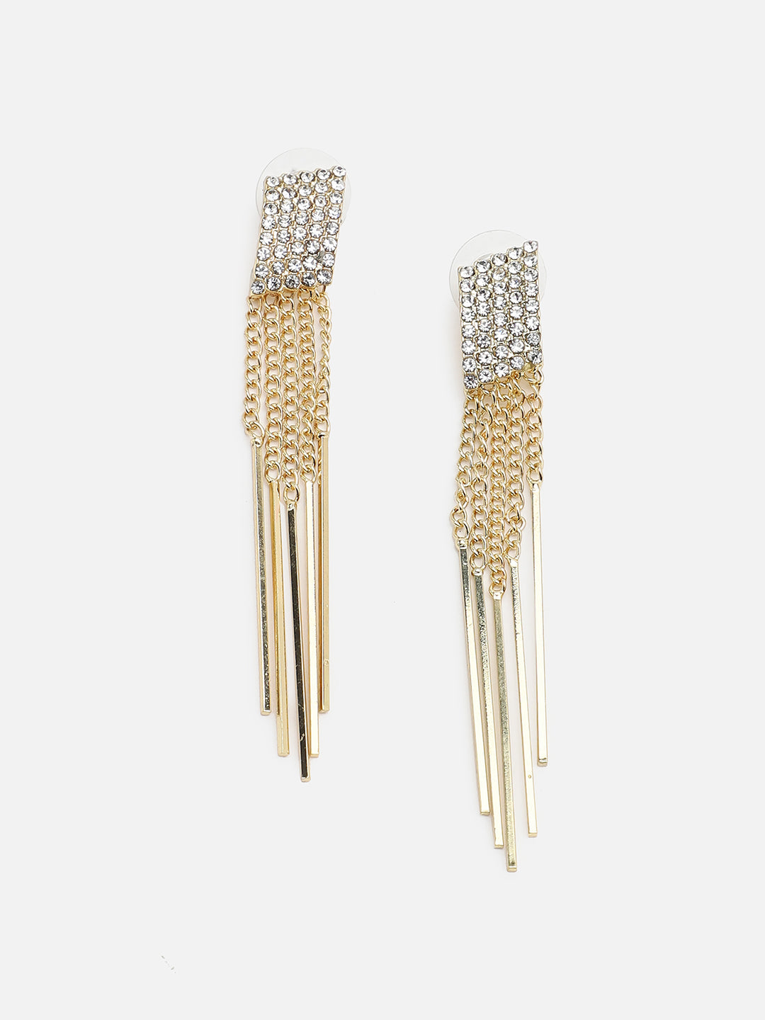 Gold Plated Party Designer Stone Drop Earring For Women