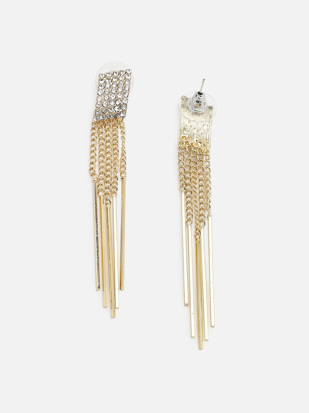 Gold Plated Party Designer Stone Drop Earring For Women