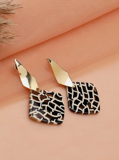 Gold Plated Party Designer Stone Drop Earring For Women