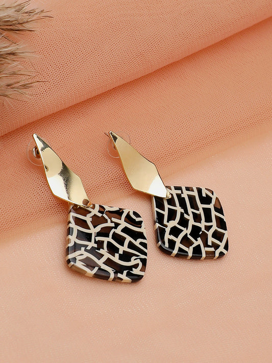 Gold Plated Party Designer Stone Drop Earring For Women