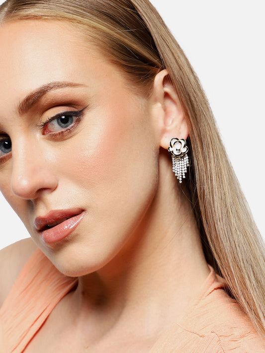 Gold Plated Party Designer Stone Drop Earring For Women
