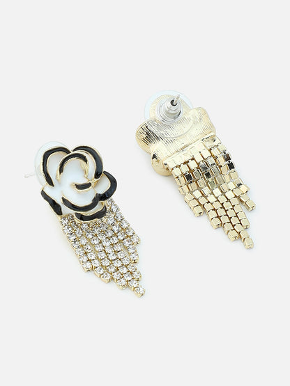 Gold Plated Party Designer Stone Drop Earring For Women