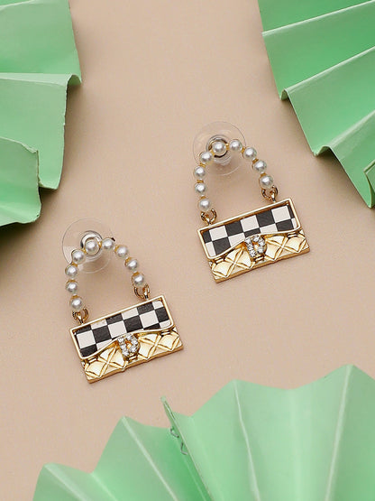 Gold Plated Party Designer Stone Drop Earring For Women