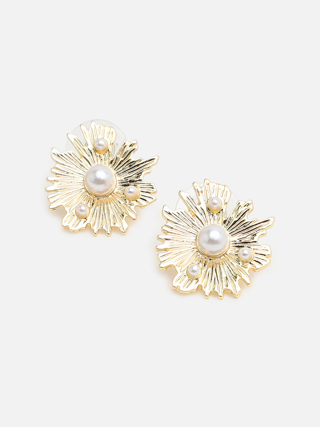 Gold Plated Party Pearls Stud For Women