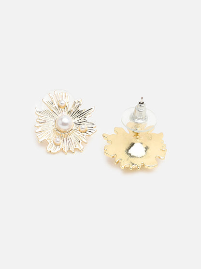 Gold Plated Party Pearls Stud For Women