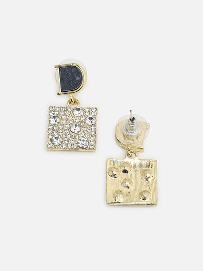 Gold Plated Party Designer Stone Drop Earring For Women