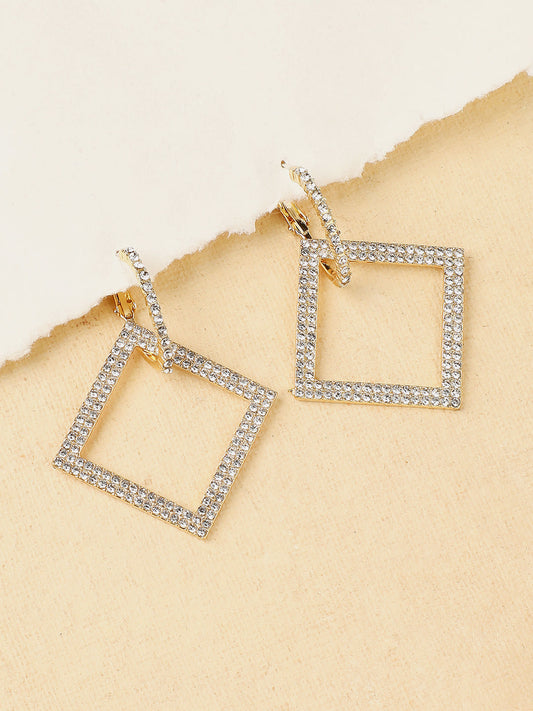 Gold Plated Party Designer Stone Drop Earring For Women
