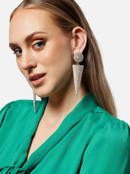 Gold Plated Party Designer Stone Drop Earring For Women