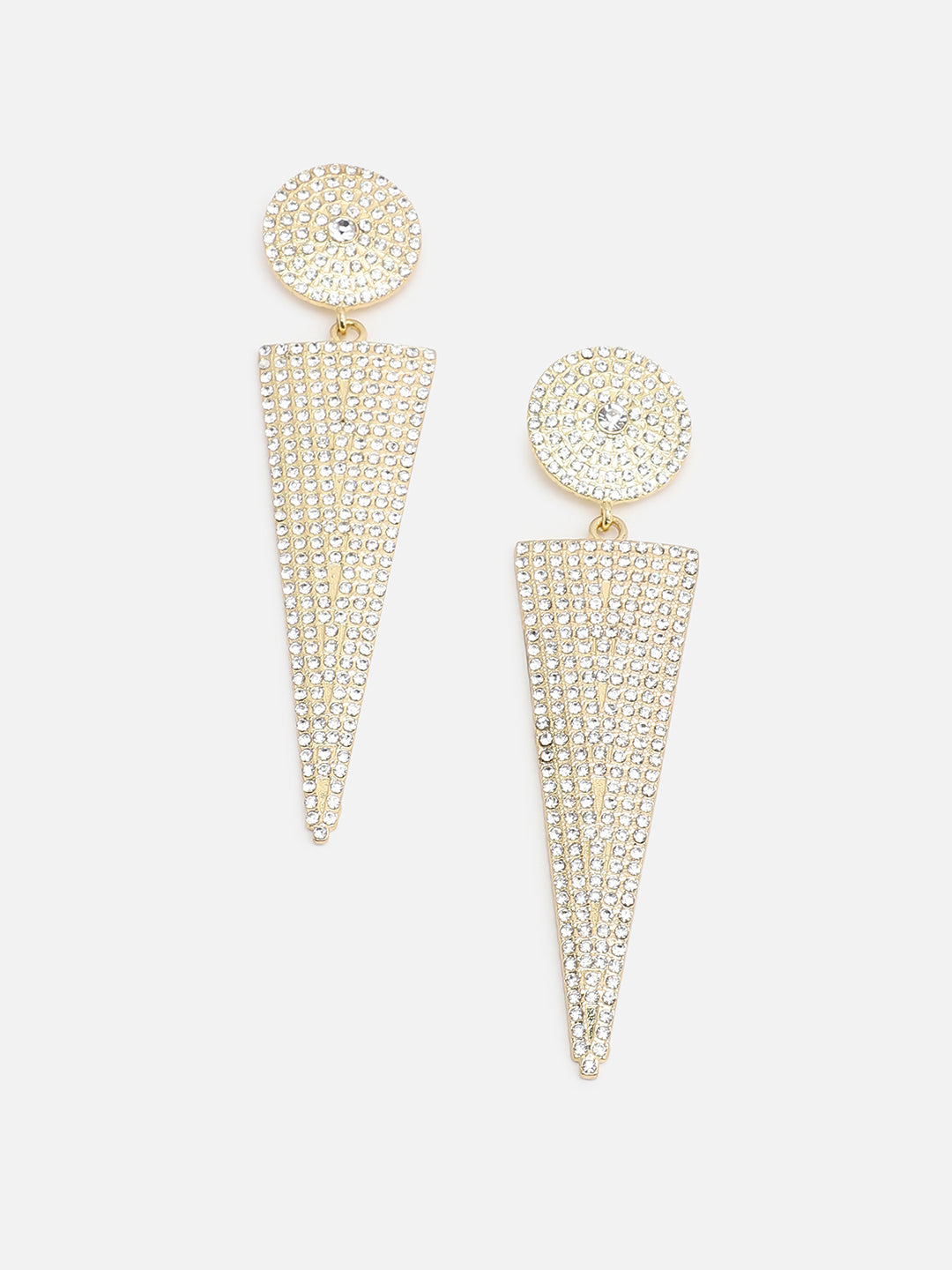 Gold Plated Party Designer Stone Drop Earring For Women