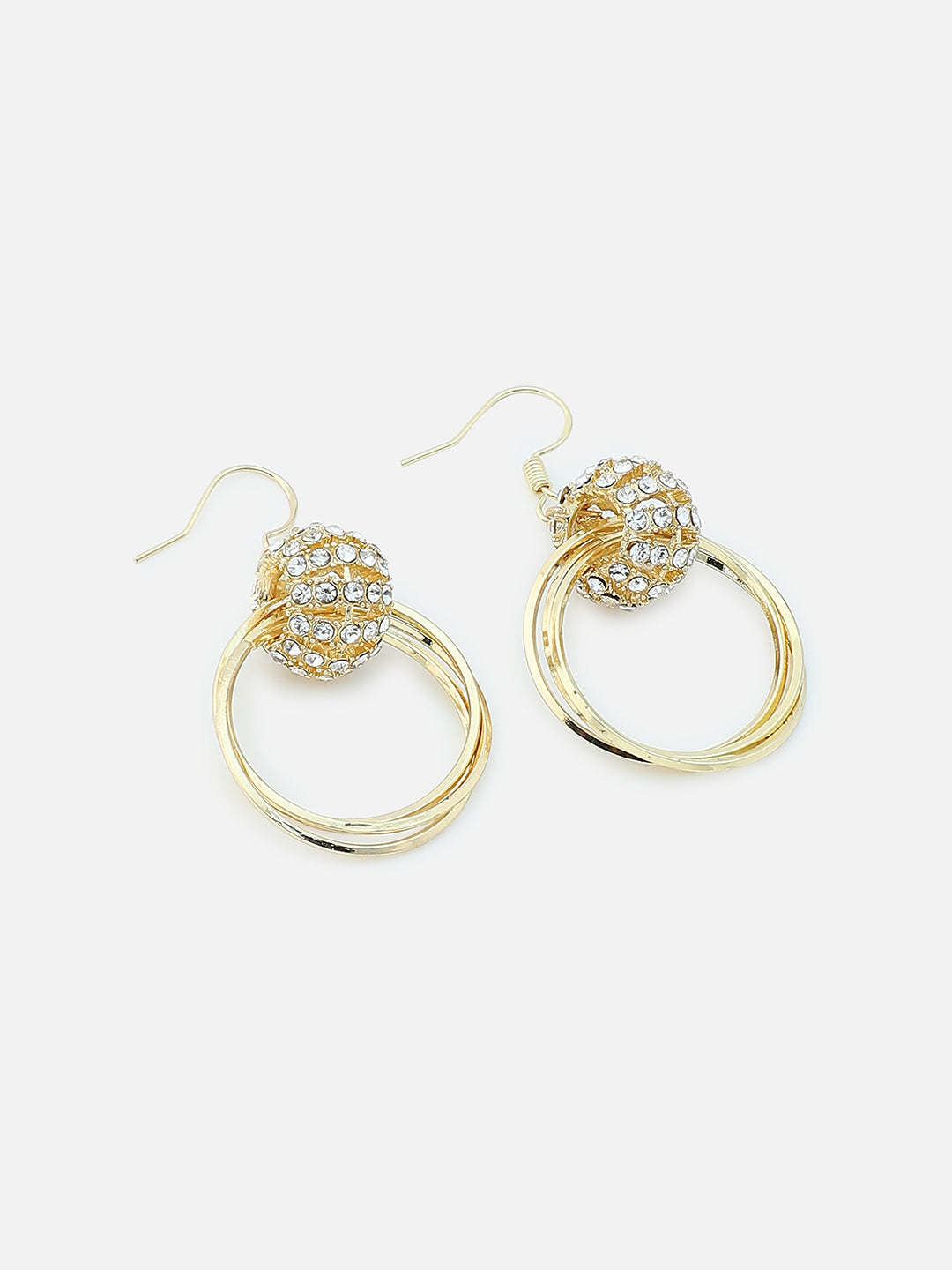 Gold Plated Party Designer Stone Drop Earring For Women