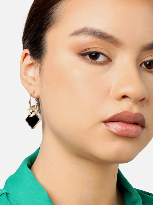 Gold Plated Party Designer Stone Drop Earring For Women
