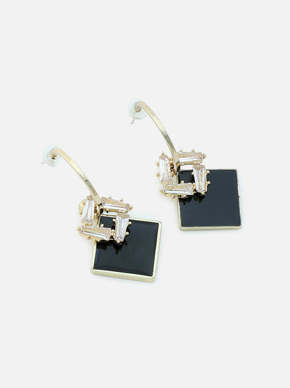 Gold Plated Party Designer Stone Drop Earring For Women