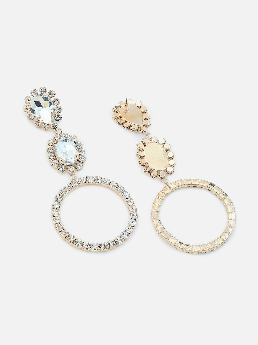 Gold Plated Party Designer Stone Drop Earring For Women