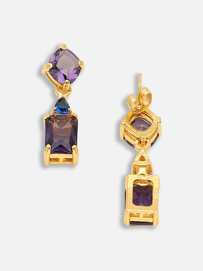Gold Plated Party Designer Stone Drop Earring For Women