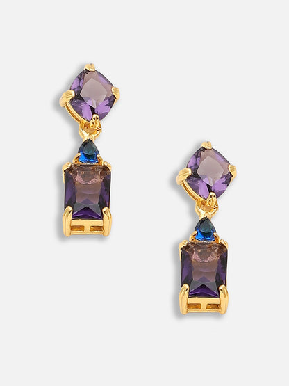 Gold Plated Party Designer Stone Drop Earring For Women
