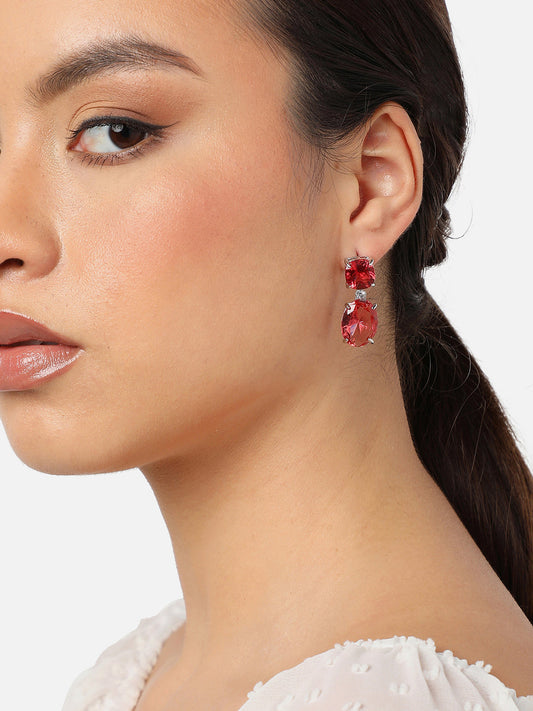 Gold Plated Party Designer Stone Drop Earring For Women