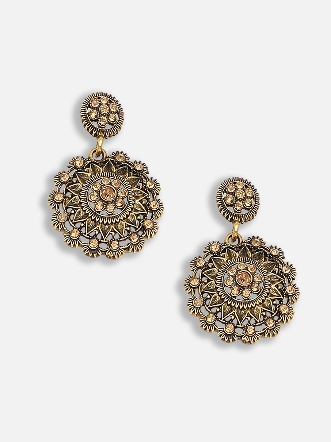 Gold Plated Party Designer Stone Drop Earring For Women
