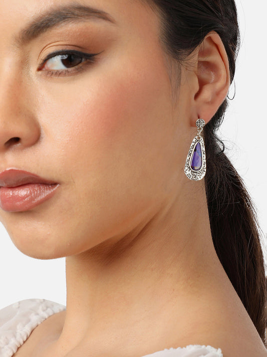 Gold Plated Party Designer Stone Drop Earring For Women