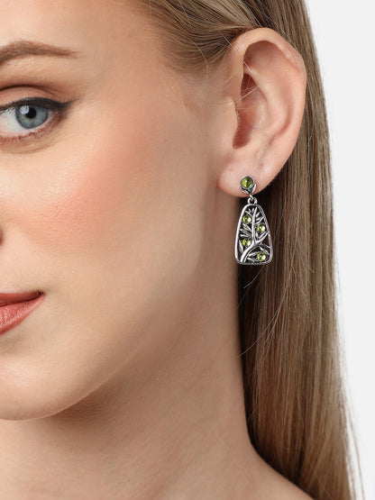Gold Plated Party Designer Stone Drop Earring For Women
