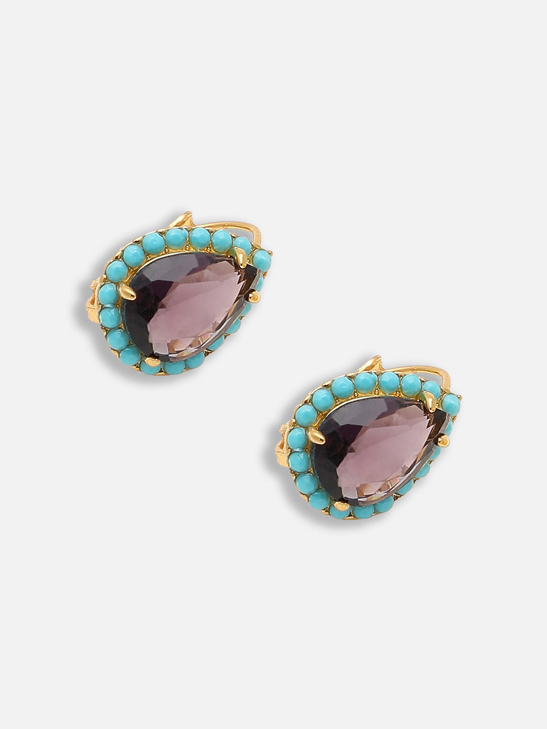 Gold Plated Party Designer Stone Drop Earring For Women