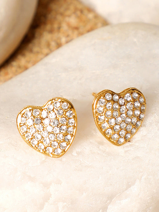 Gold Plated Party Designer Stone Stud For Women