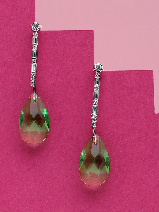 Gold Plated Party Designer Stone Drop Earring For Women