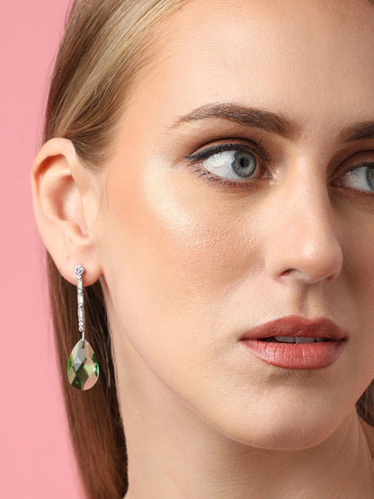 Gold Plated Party Designer Stone Drop Earring For Women