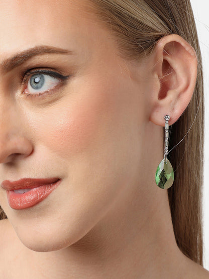 Gold Plated Party Designer Stone Drop Earring For Women