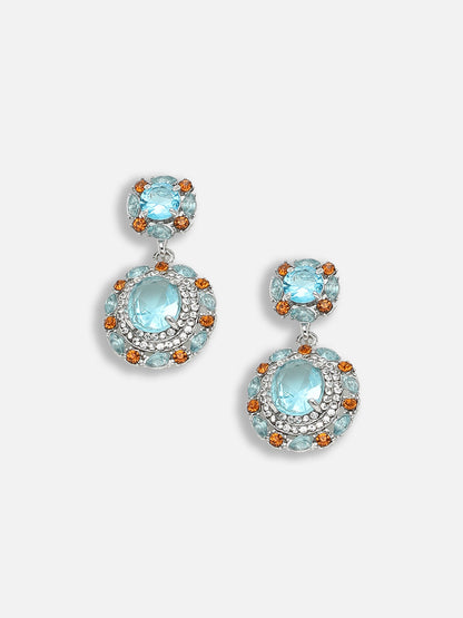 Gold Plated Party Designer Stone Drop Earring For Women