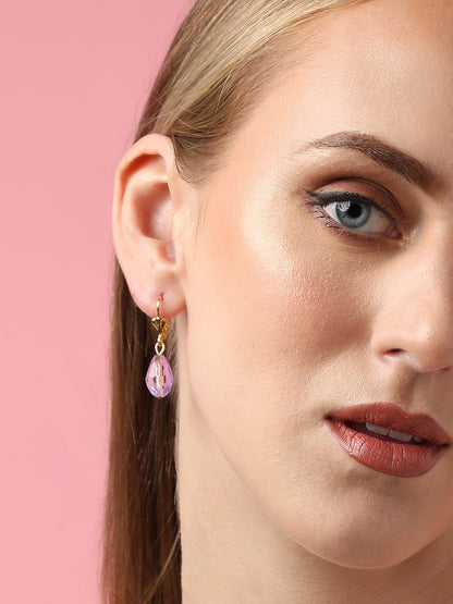 Gold Plated Party Designer Stone Drop Earring For Women