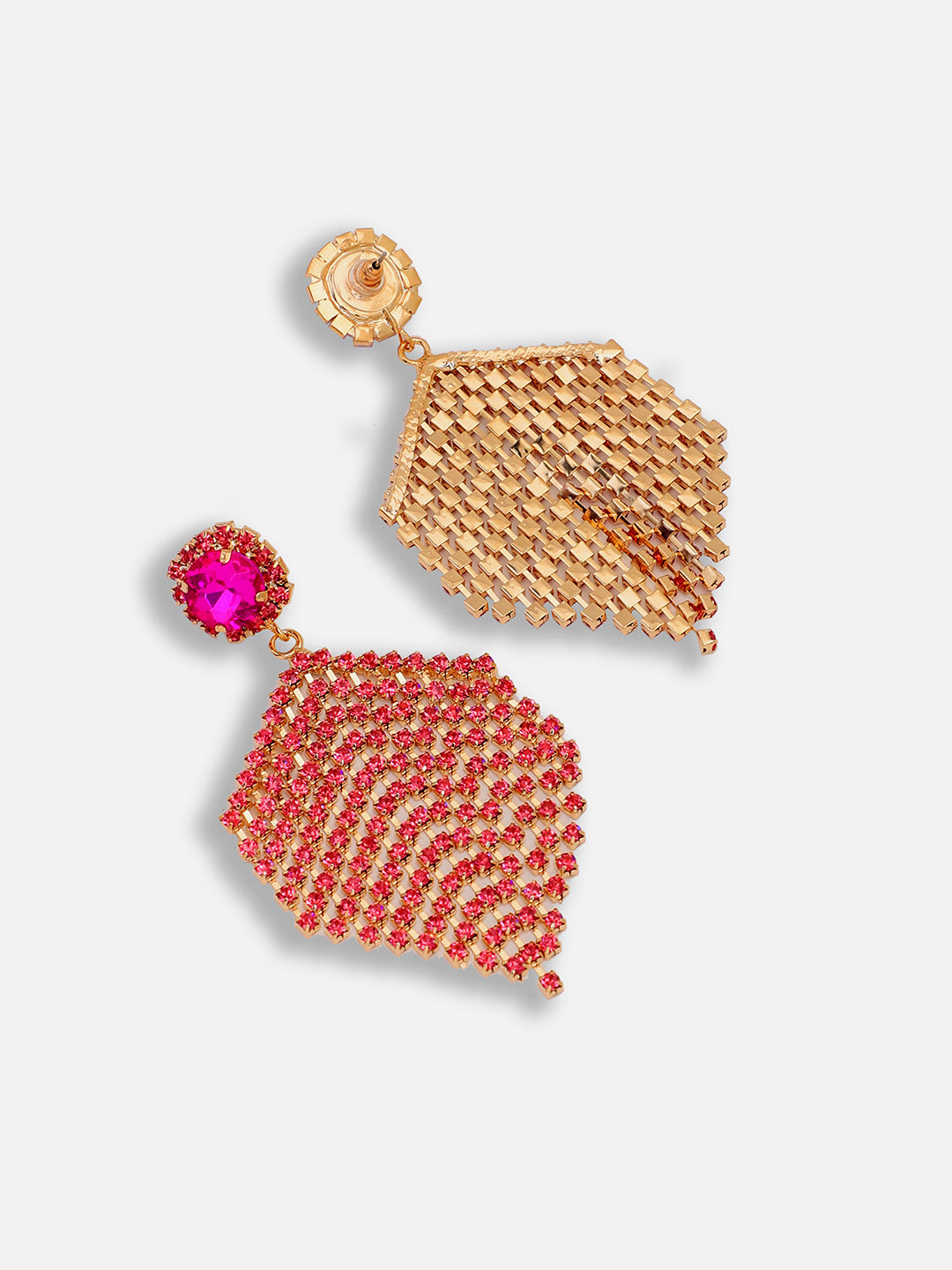 Gold Plated Party Designer Stone Drop Earring For Women