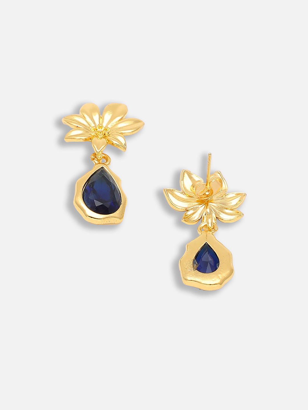Gold Plated Party Designer Stone Drop Earring For Women