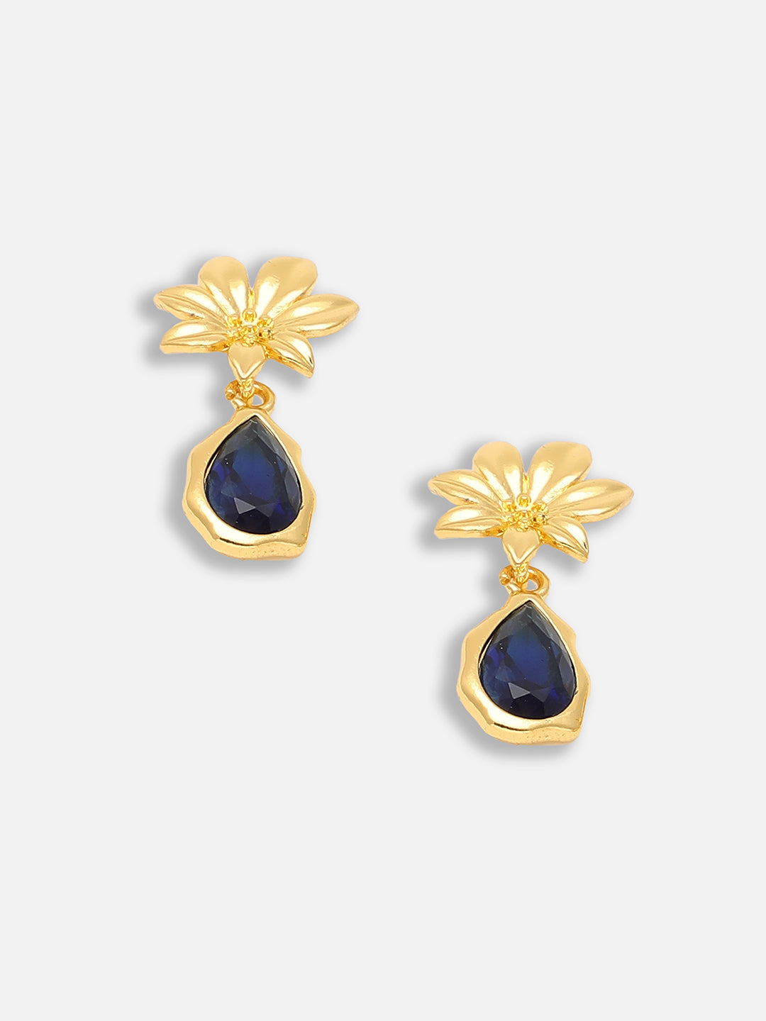 Gold Plated Party Designer Stone Drop Earring For Women