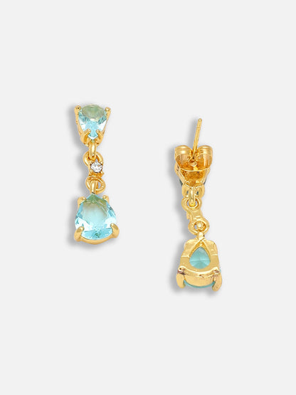 Gold Plated Party Designer Stone Drop Earring For Women