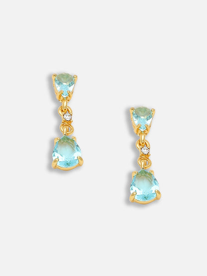 Gold Plated Party Designer Stone Drop Earring For Women