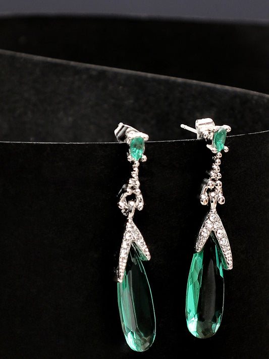 Gold Plated Party Designer Stone Drop Earring For Women