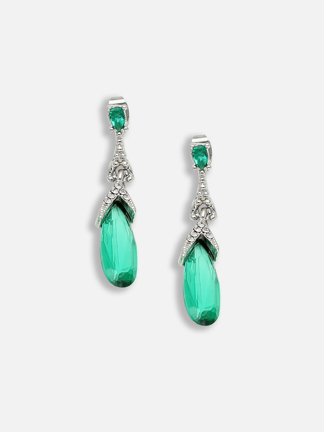 Gold Plated Party Designer Stone Drop Earring For Women