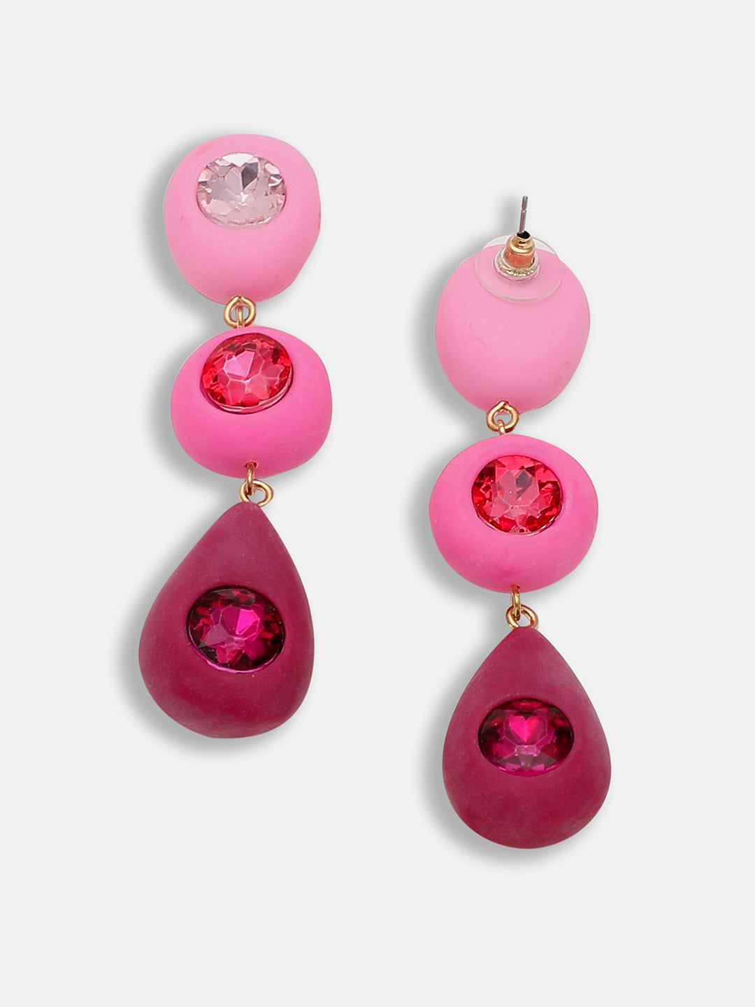 Gold Plated Party Designer Stone Drop Earring For Women