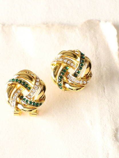Gold Plated Party Designer Stone Stud For Women