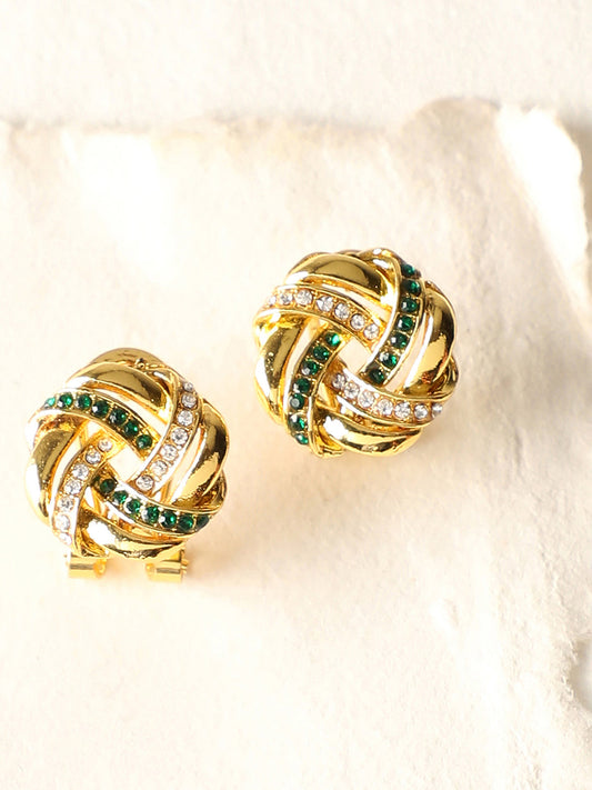 Gold Plated Party Designer Stone Stud For Women
