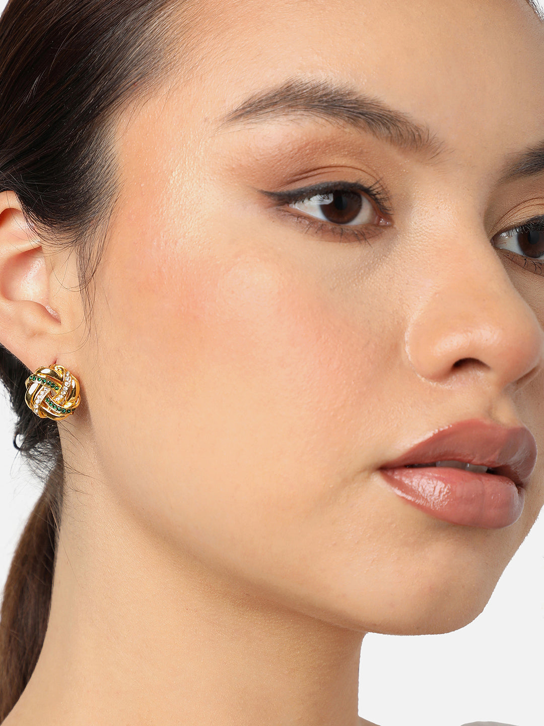 Gold Plated Party Designer Stone Stud For Women