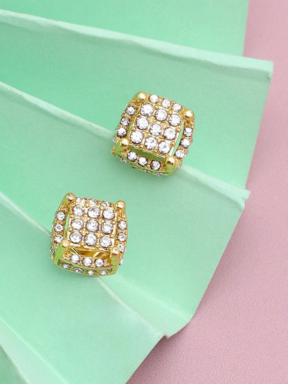Gold Plated Party Designer Stone Stud For Women