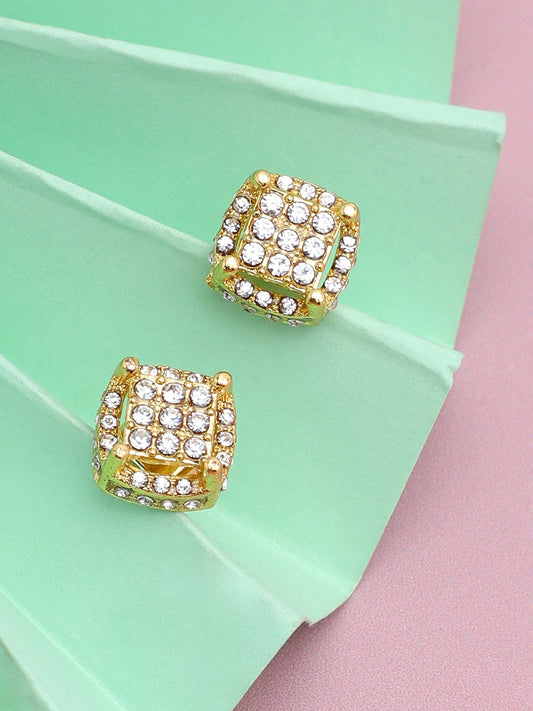 Gold Plated Party Designer Stone Stud For Women