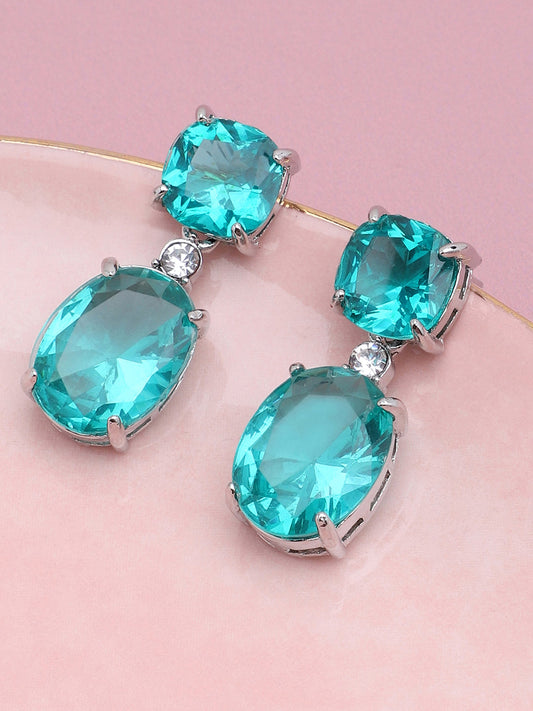 Gold Plated Party Designer Stone Drop Earring For Women