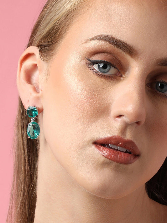 Gold Plated Party Designer Stone Drop Earring For Women