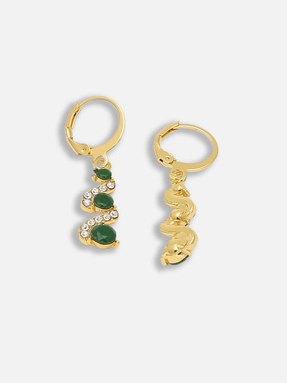 Gold Plated Party Designer Stone Drop Earring For Women