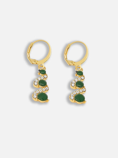 Gold Plated Party Designer Stone Drop Earring For Women