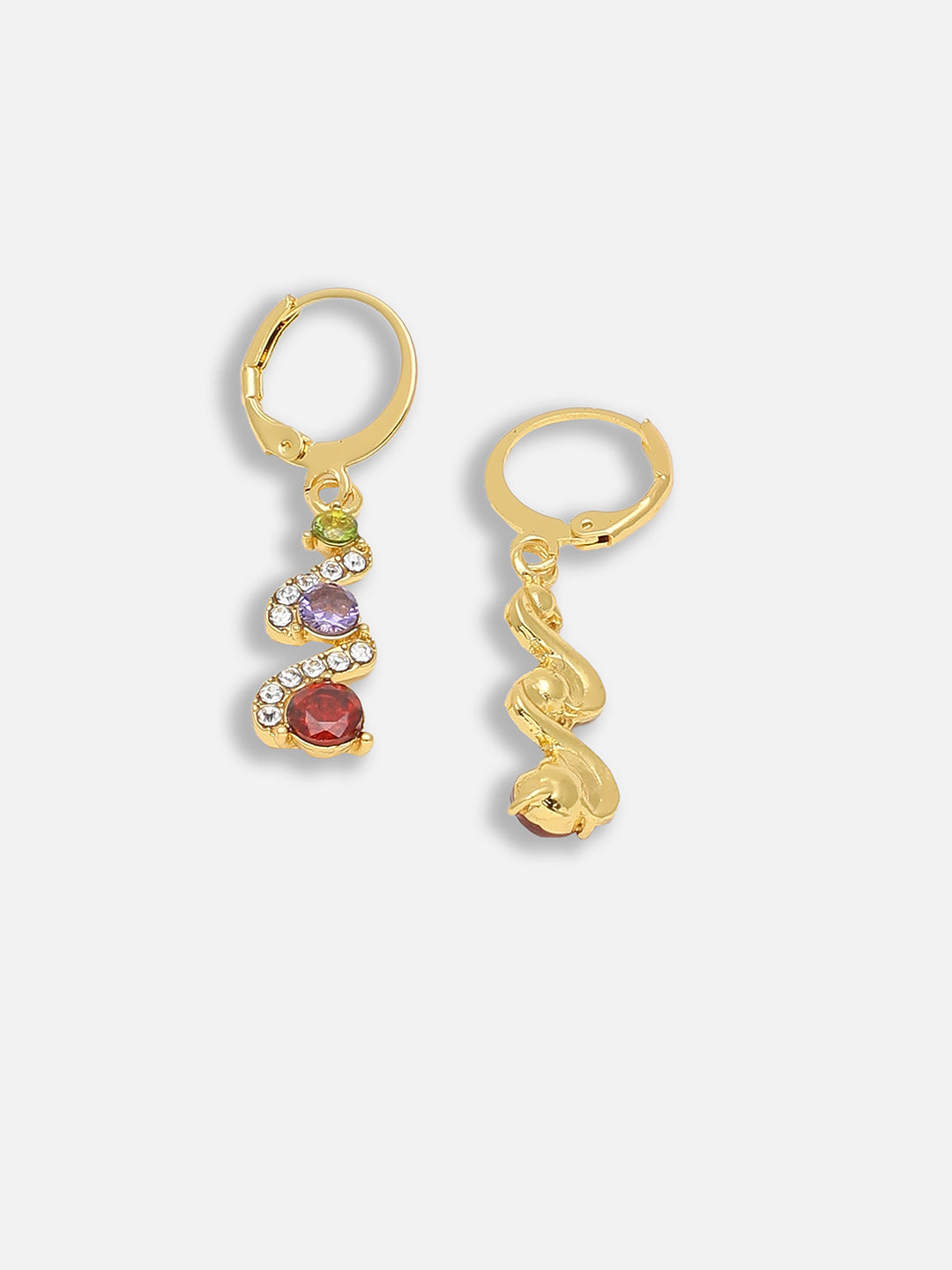 Gold Plated Party Designer Stone Drop Earring For Women
